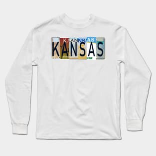 Kansas License Plates Long Sleeve T-Shirt